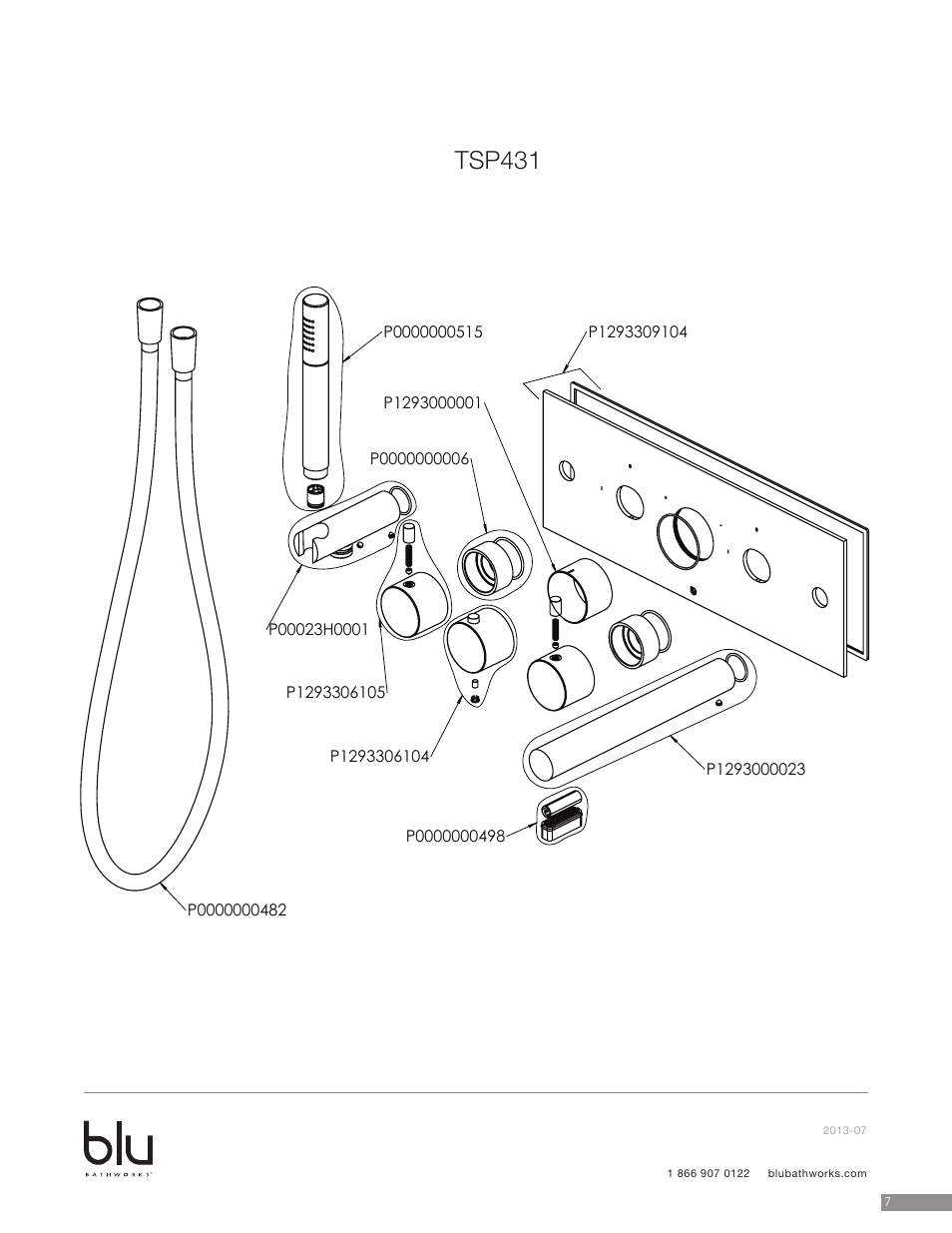 Tsp431 | Blu Bathworks TSP431 User Manual | Page 9 / 11