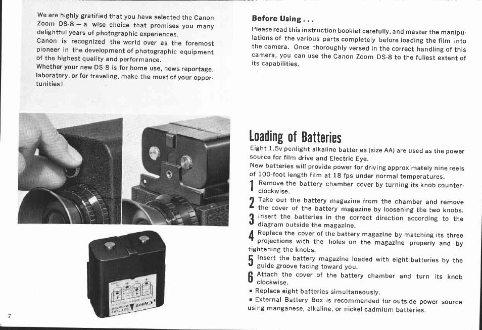 Canon DS-8 User Manual | Page 7 / 56