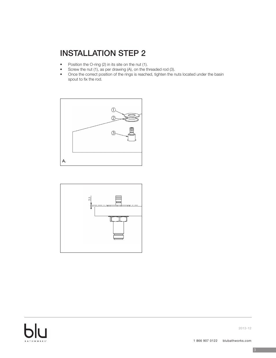 Installation step 2 | Blu Bathworks TEP131 User Manual | Page 4 / 17