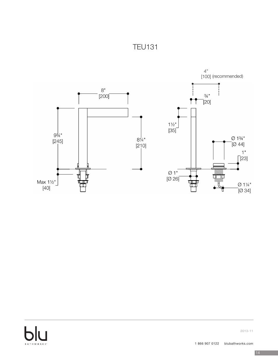 Teu131 | Blu Bathworks TEU131 User Manual | Page 14 / 17