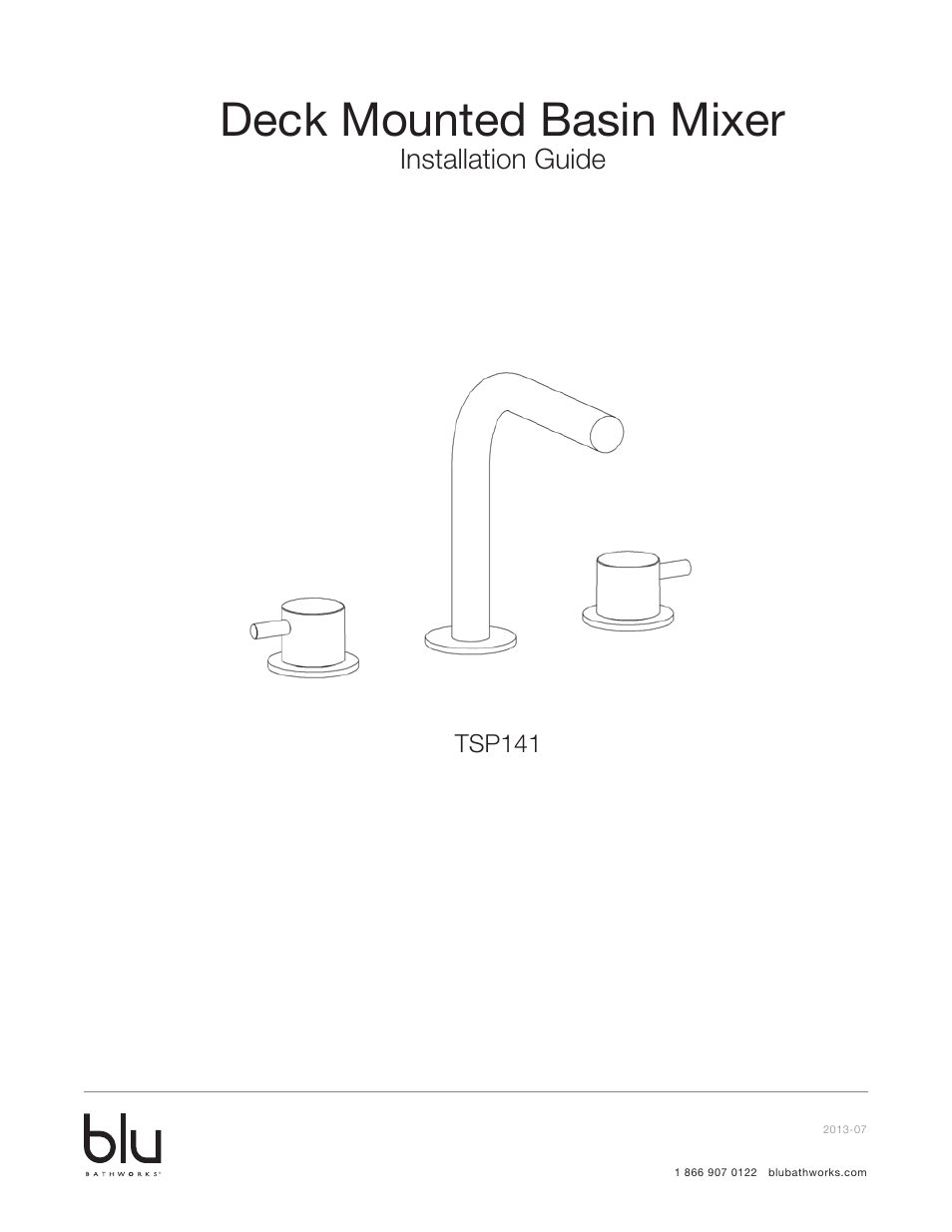 Blu Bathworks TSP141 User Manual | 9 pages