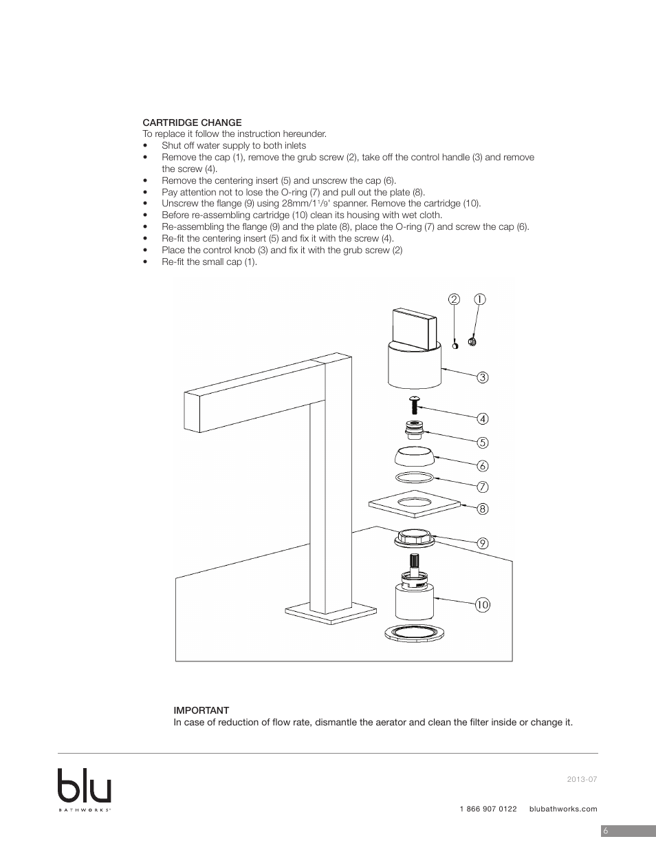 Blu Bathworks TSU131 User Manual | Page 7 / 10