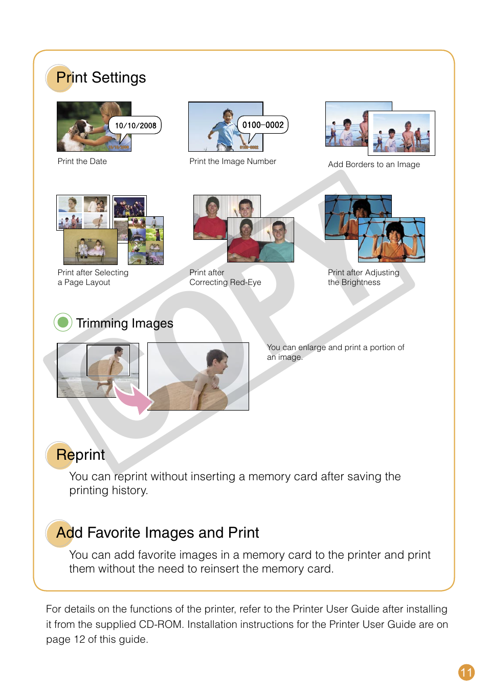 Co py | Canon SELPHY CDI-E370-010 User Manual | Page 11 / 32