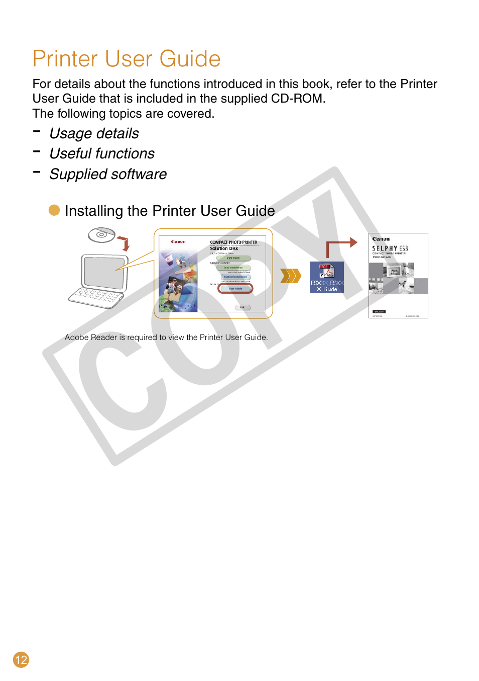 Co py | Canon SELPHY CDI-E370-010 User Manual | Page 12 / 32