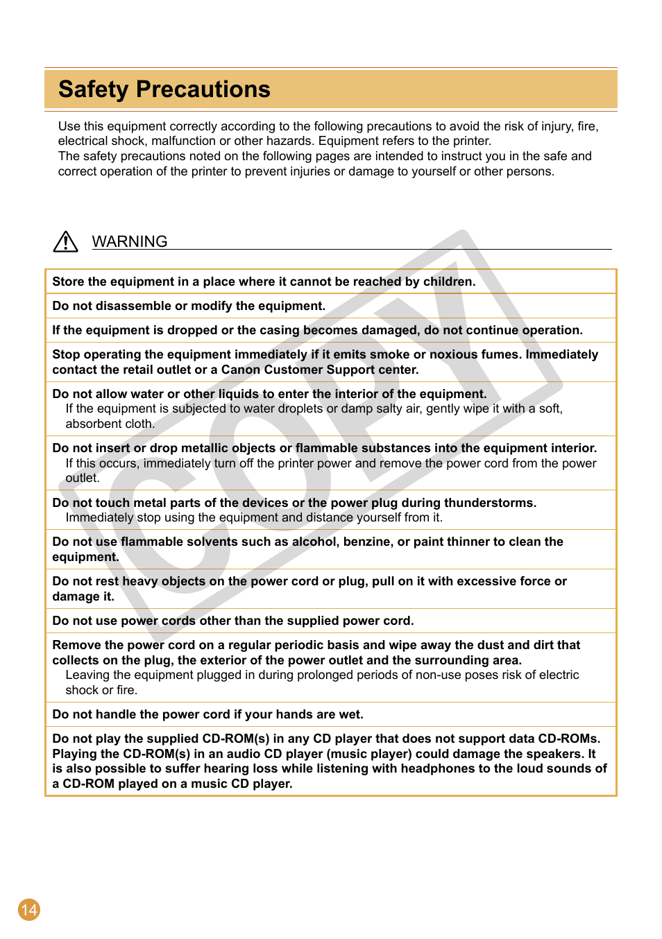 Co py | Canon SELPHY CDI-E370-010 User Manual | Page 14 / 32