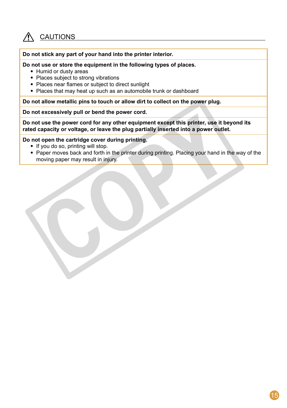 Co py | Canon SELPHY CDI-E370-010 User Manual | Page 15 / 32