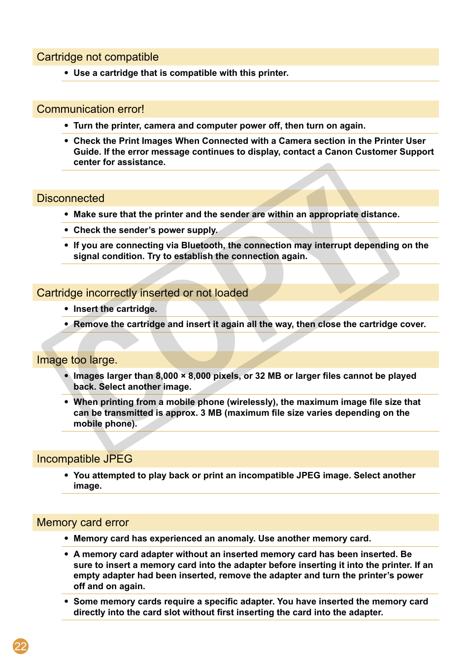 Co py | Canon SELPHY CDI-E370-010 User Manual | Page 22 / 32