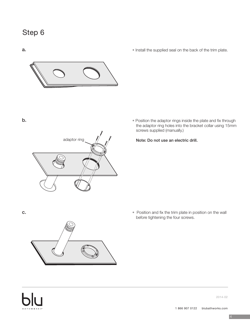 Step 6 | Blu Bathworks TEP211 User Manual | Page 5 / 17