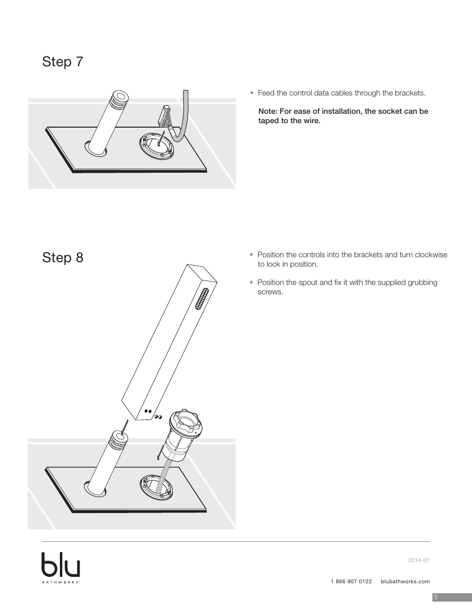 Step 7 step 8 | Blu Bathworks TEU211 User Manual | Page 6 / 16