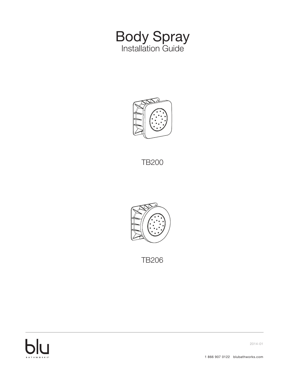 Blu Bathworks TB206 User Manual | 8 pages