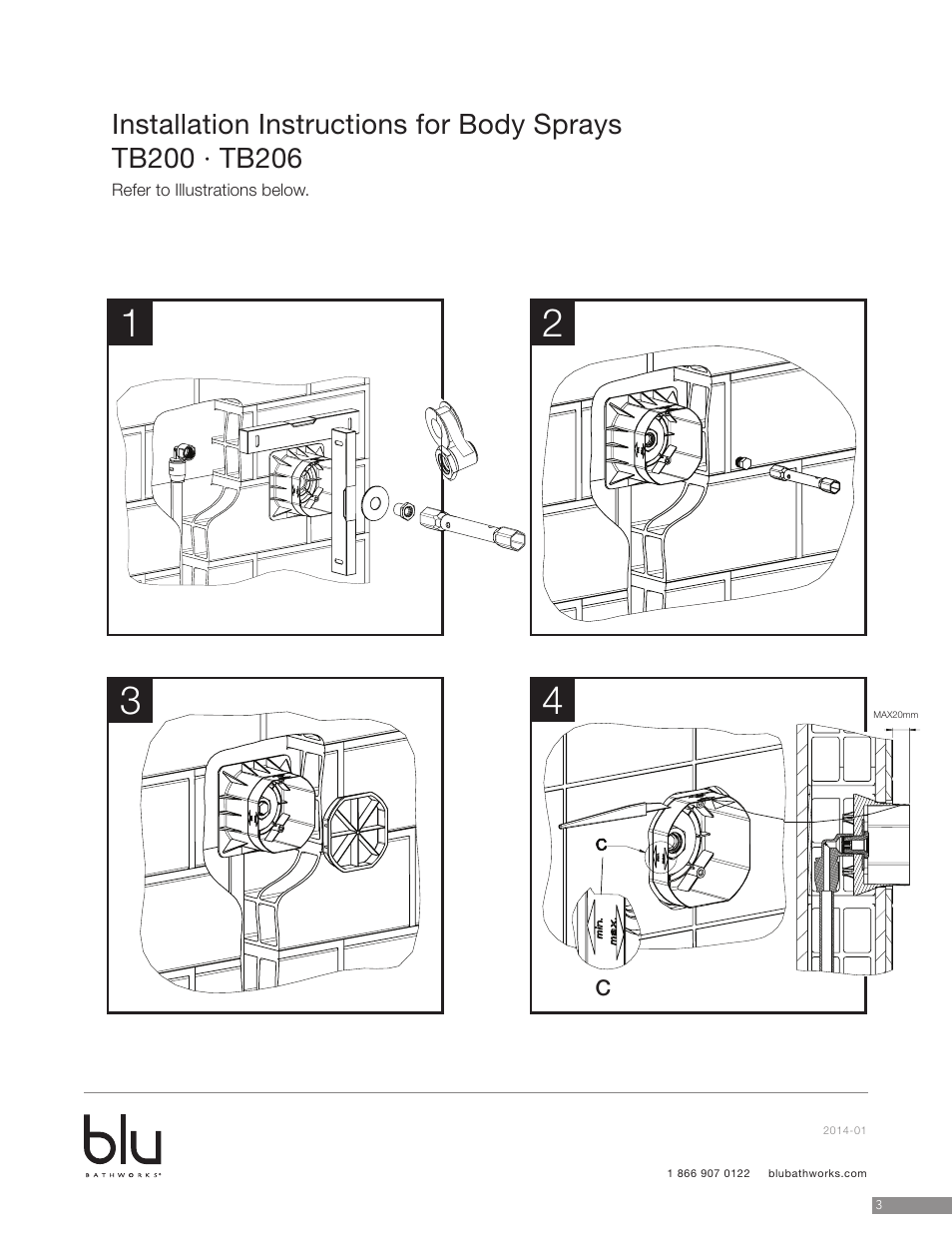 Blu Bathworks TB206 User Manual | Page 4 / 8