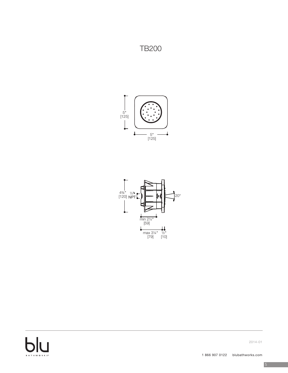 Tb200 | Blu Bathworks TB206 User Manual | Page 6 / 8