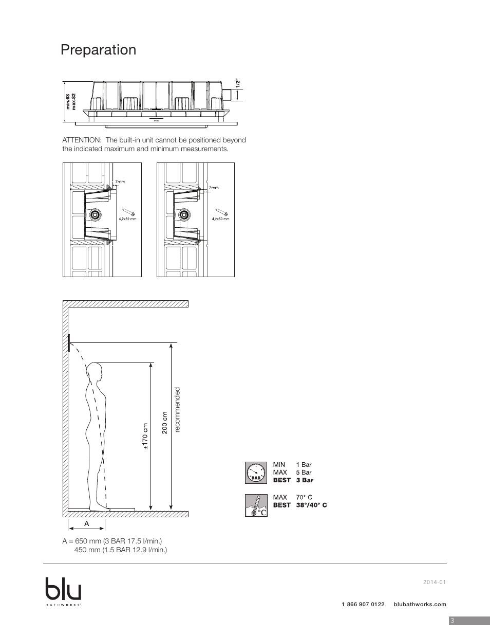 Preparation | Blu Bathworks TE780 User Manual | Page 4 / 12