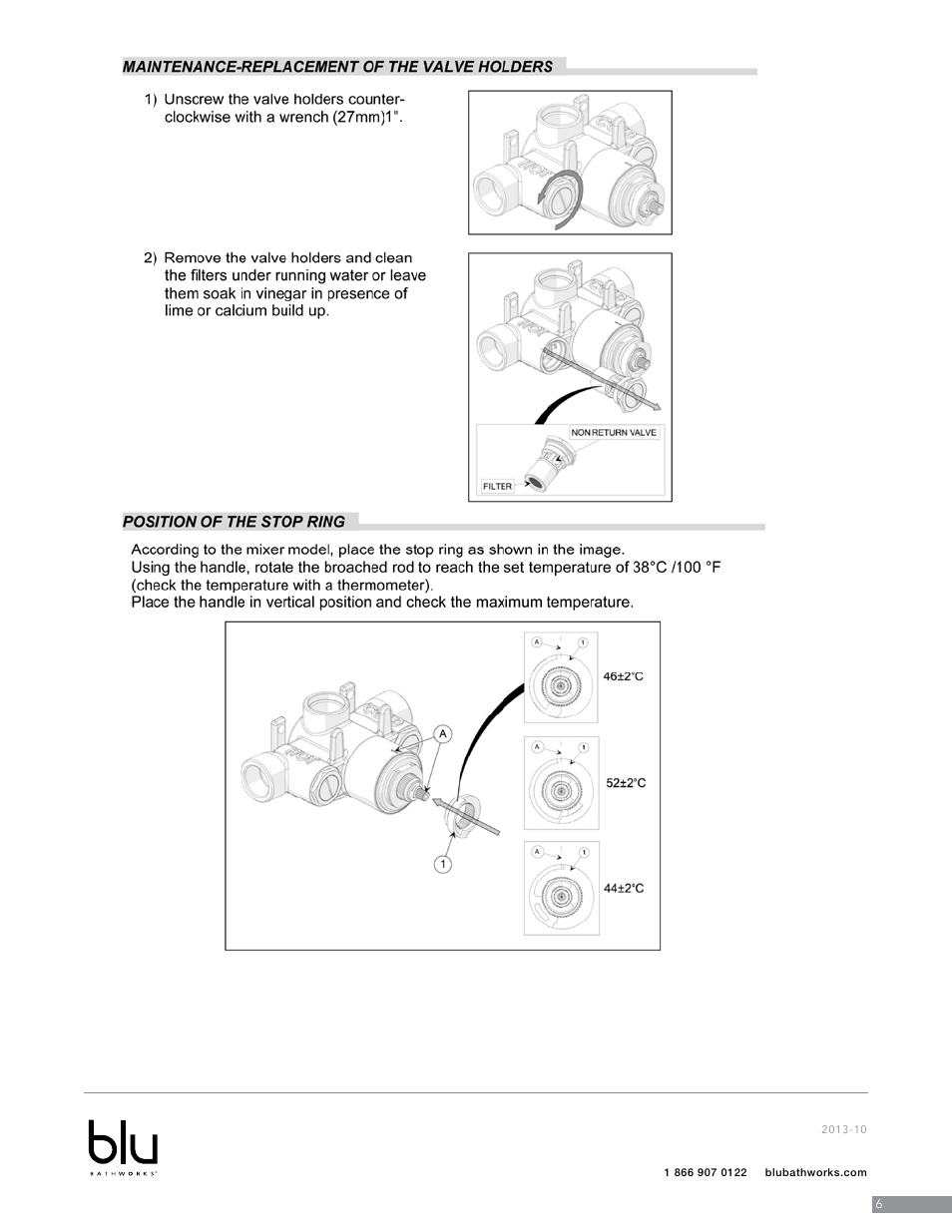 Blu Bathworks TSP922 User Manual | Page 7 / 28