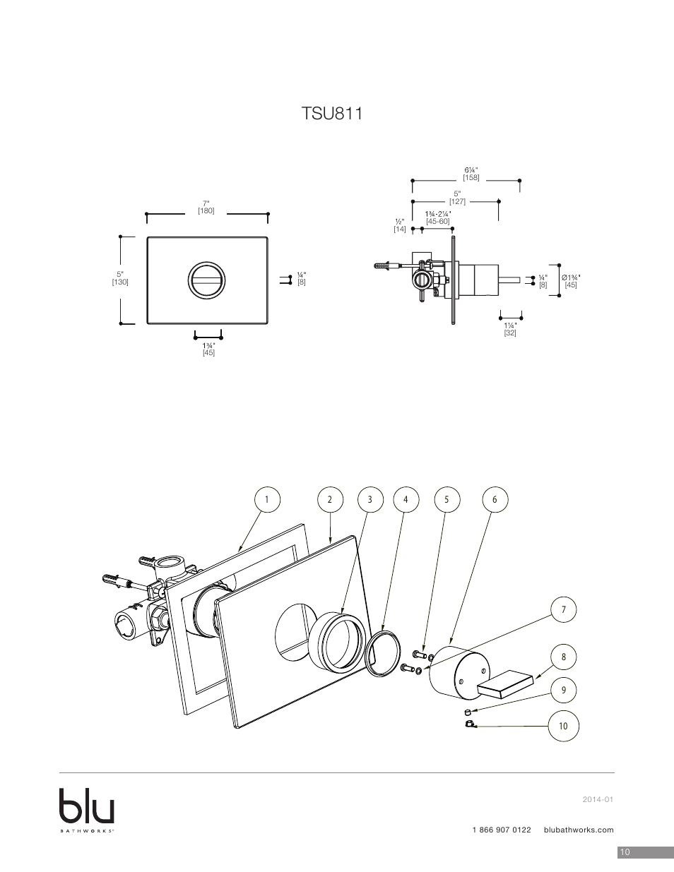 Tsu811 | Blu Bathworks TSP811S User Manual | Page 11 / 15