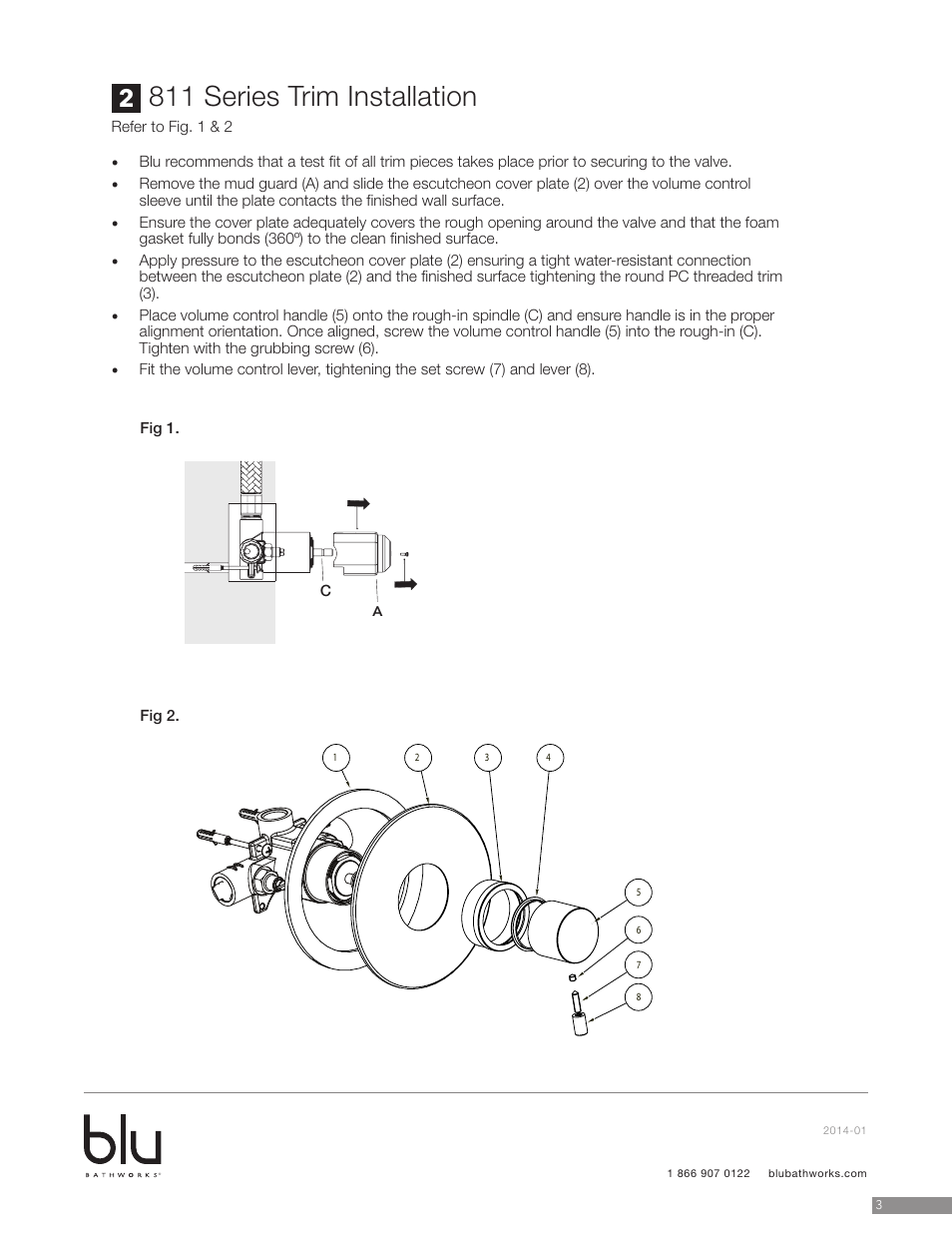 811 series trim installation | Blu Bathworks TSP811S User Manual | Page 4 / 15