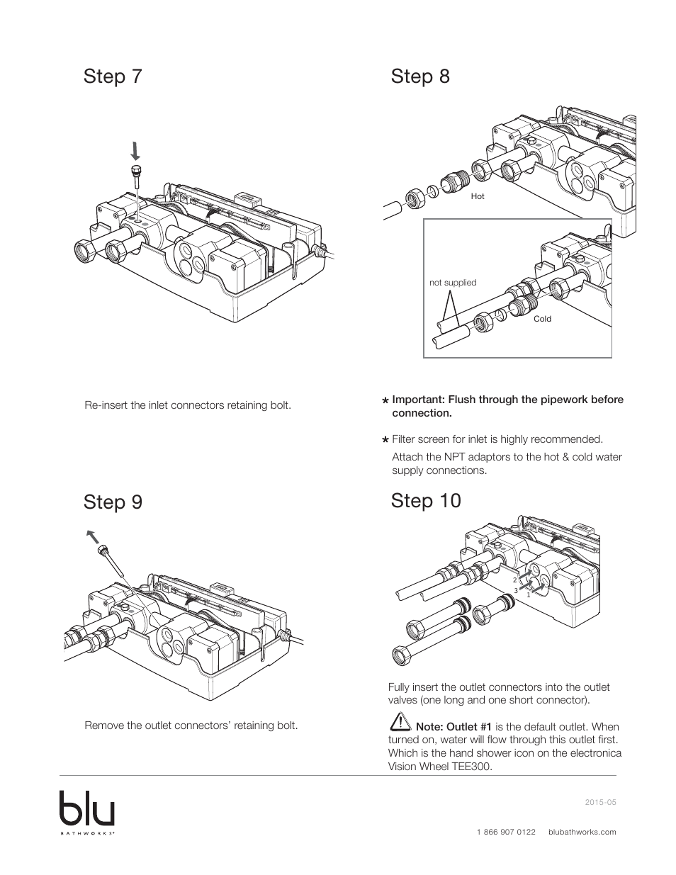 Not supplied | Blu Bathworks TEE300 User Manual | Page 11 / 15