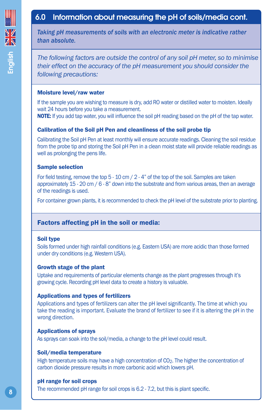 Bluelab Soil pH Pen User Manual | Page 8 / 15