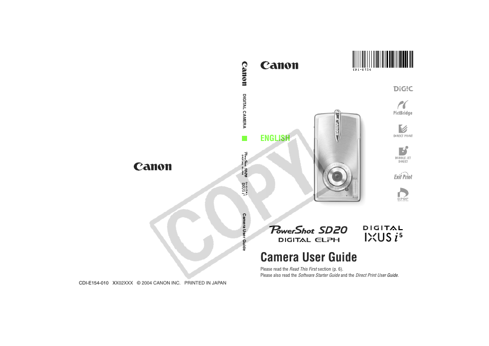 Canon CDI-E154-010 User Manual | 163 pages