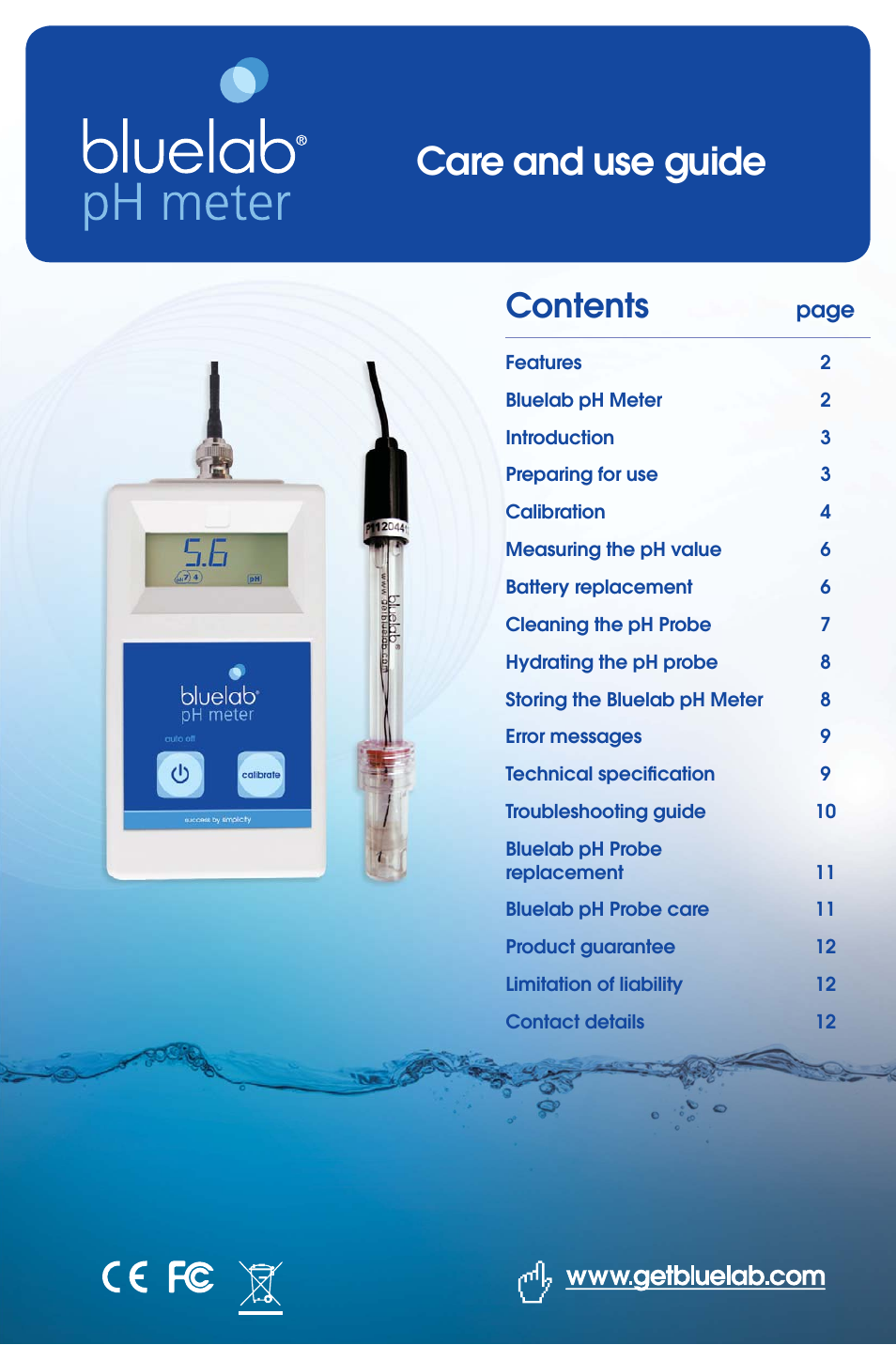 Bluelab pH Meter User Manual | 12 pages