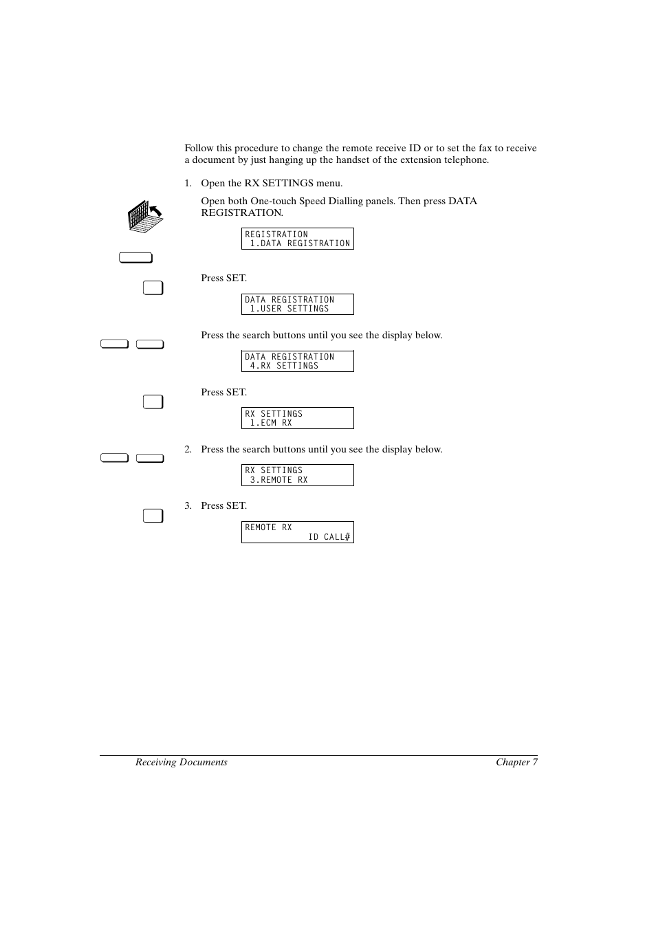 Changing the remote receive id | Canon FAX-L800 User Manual | Page 138 / 370