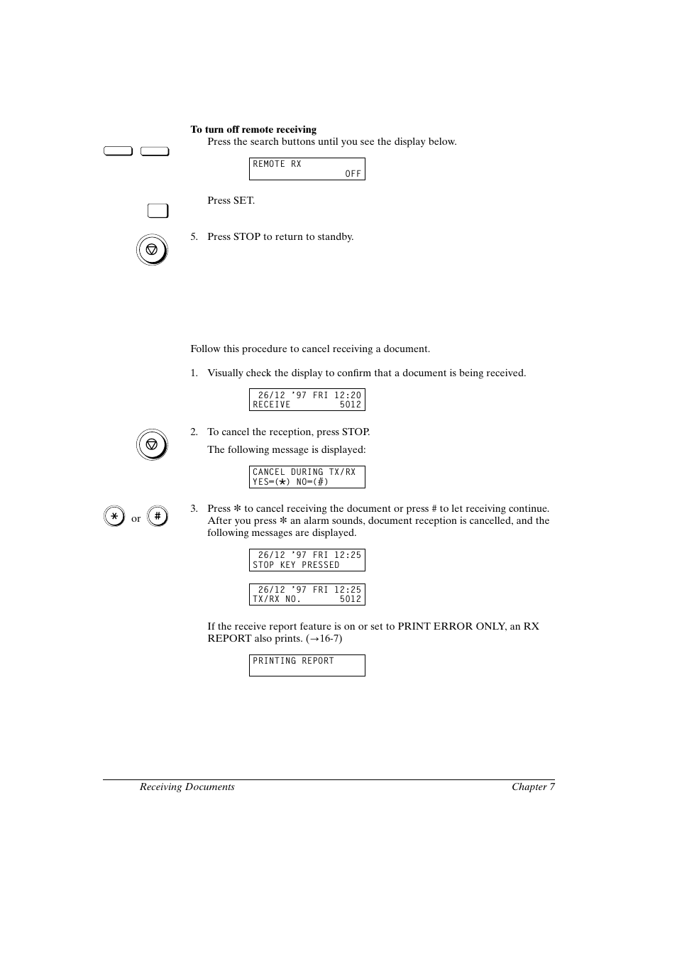 Cancelling receiving a document | Canon FAX-L800 User Manual | Page 140 / 370