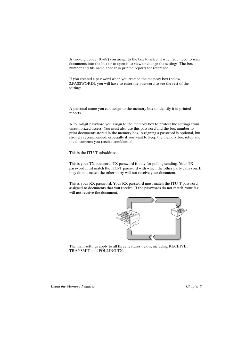 Access settings, Main settings | Canon FAX-L800 User Manual | Page 160 / 370