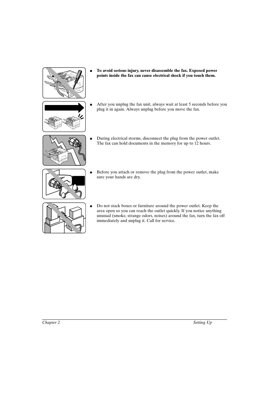 General precautions | Canon FAX-L800 User Manual | Page 21 / 370