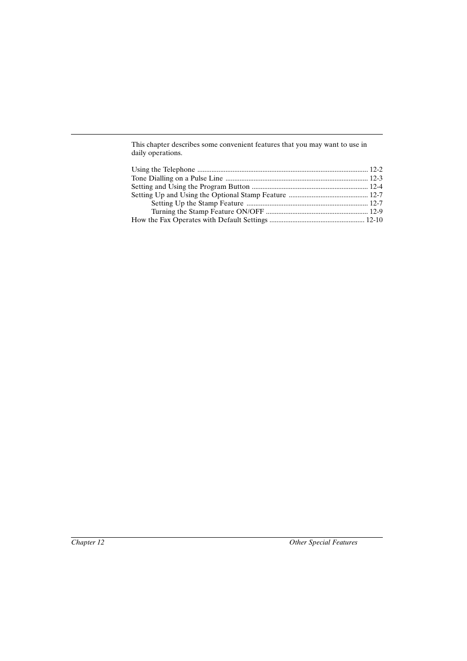 Chapter 12, Chapter 12 other special features | Canon FAX-L800 User Manual | Page 219 / 370