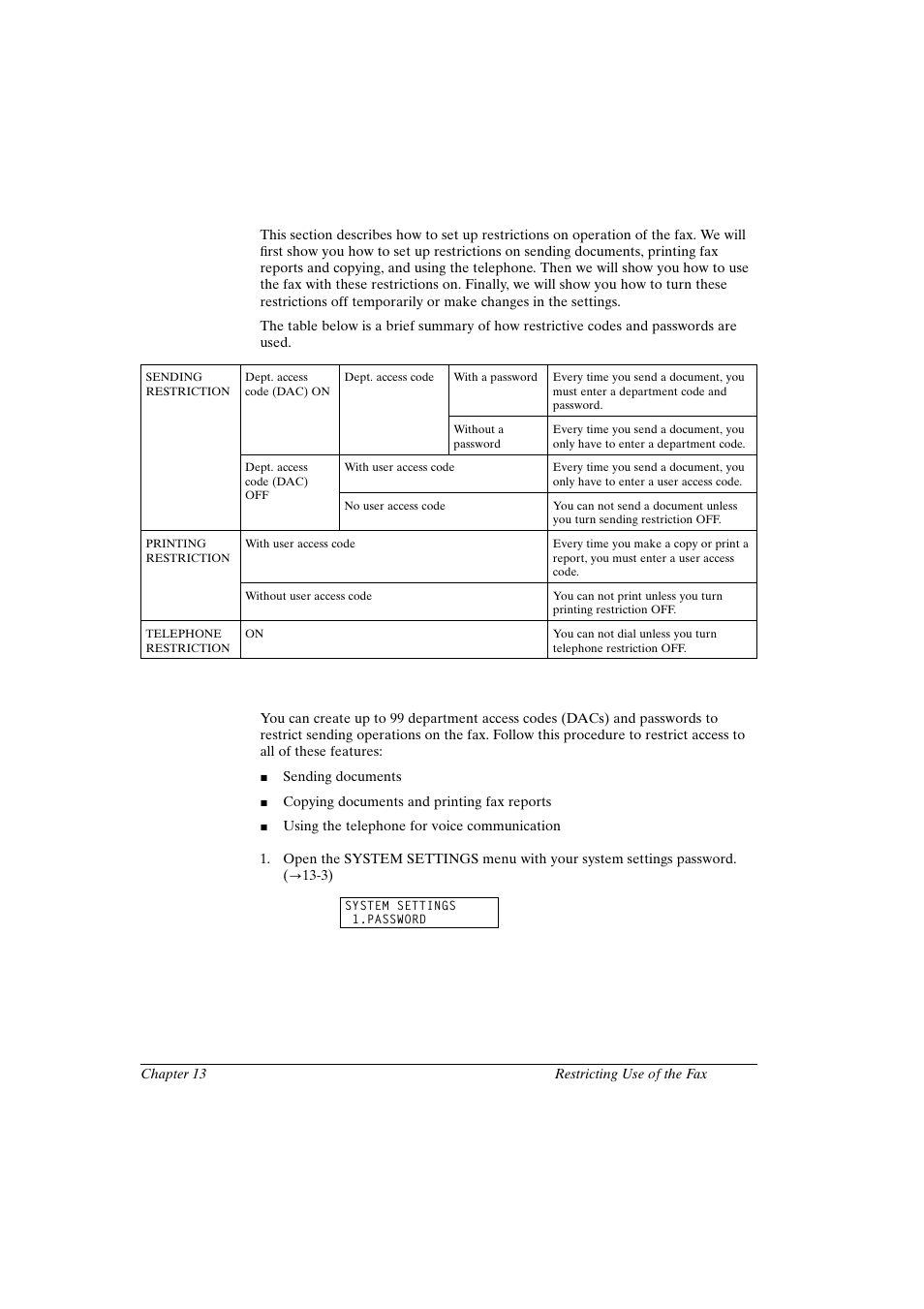 Restricting fax operation, Setting operation restrictions | Canon FAX-L800 User Manual | Page 237 / 370