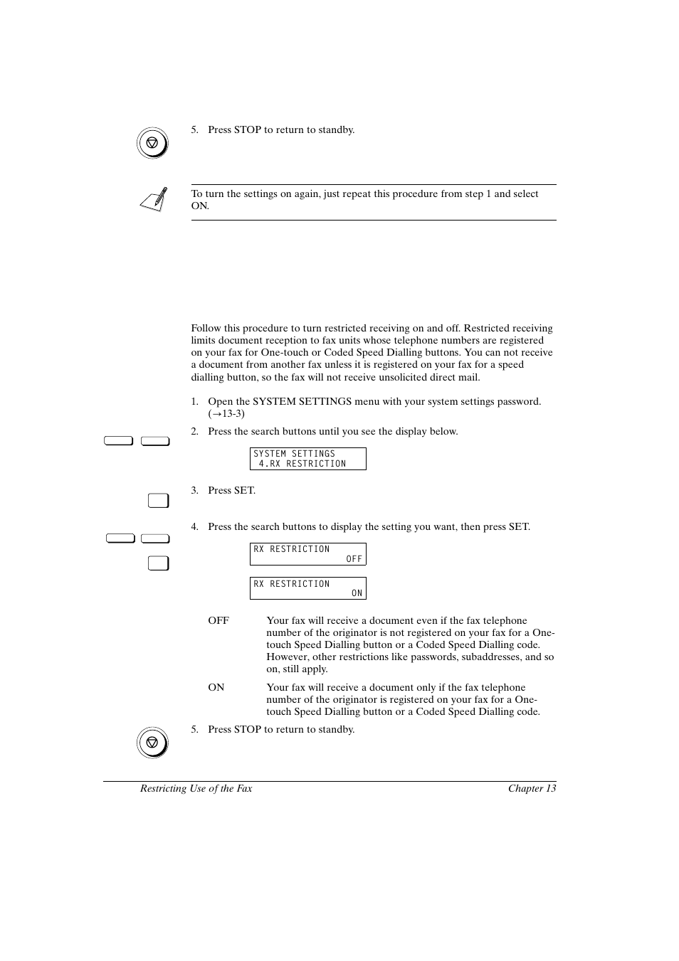 Receiving documents from registered senders only | Canon FAX-L800 User Manual | Page 246 / 370