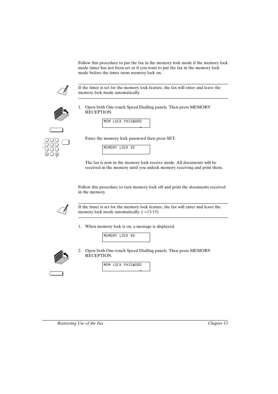 Canon fax-l800 user’s guide english, 18 chapter 13 restricting use of the fax | Canon FAX-L800 User Manual | Page 250 / 370