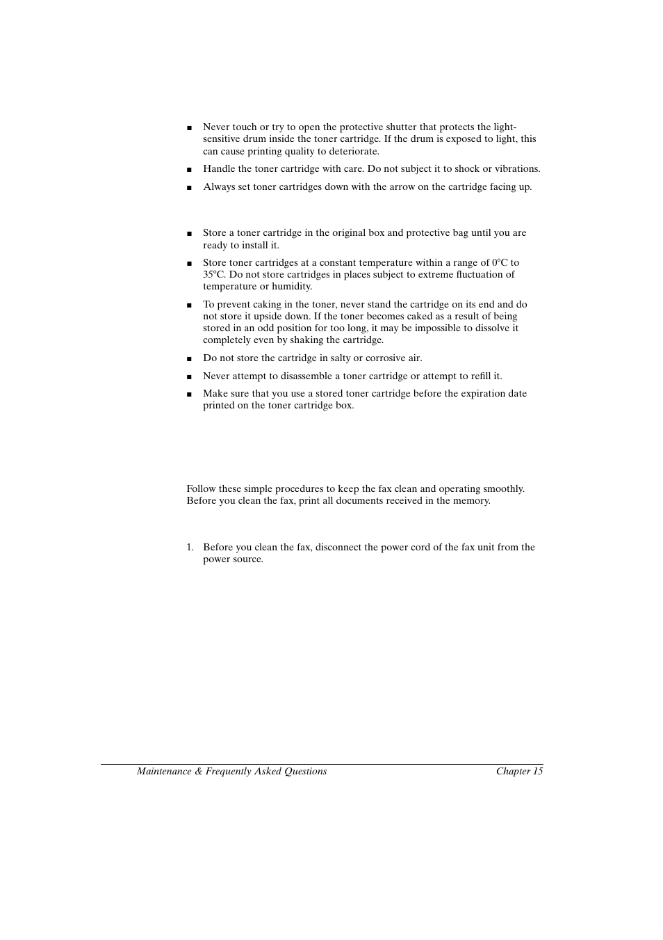 Periodic cleaning, Storing cartridges, Cleaning the fax unit | Canon FAX-L800 User Manual | Page 288 / 370