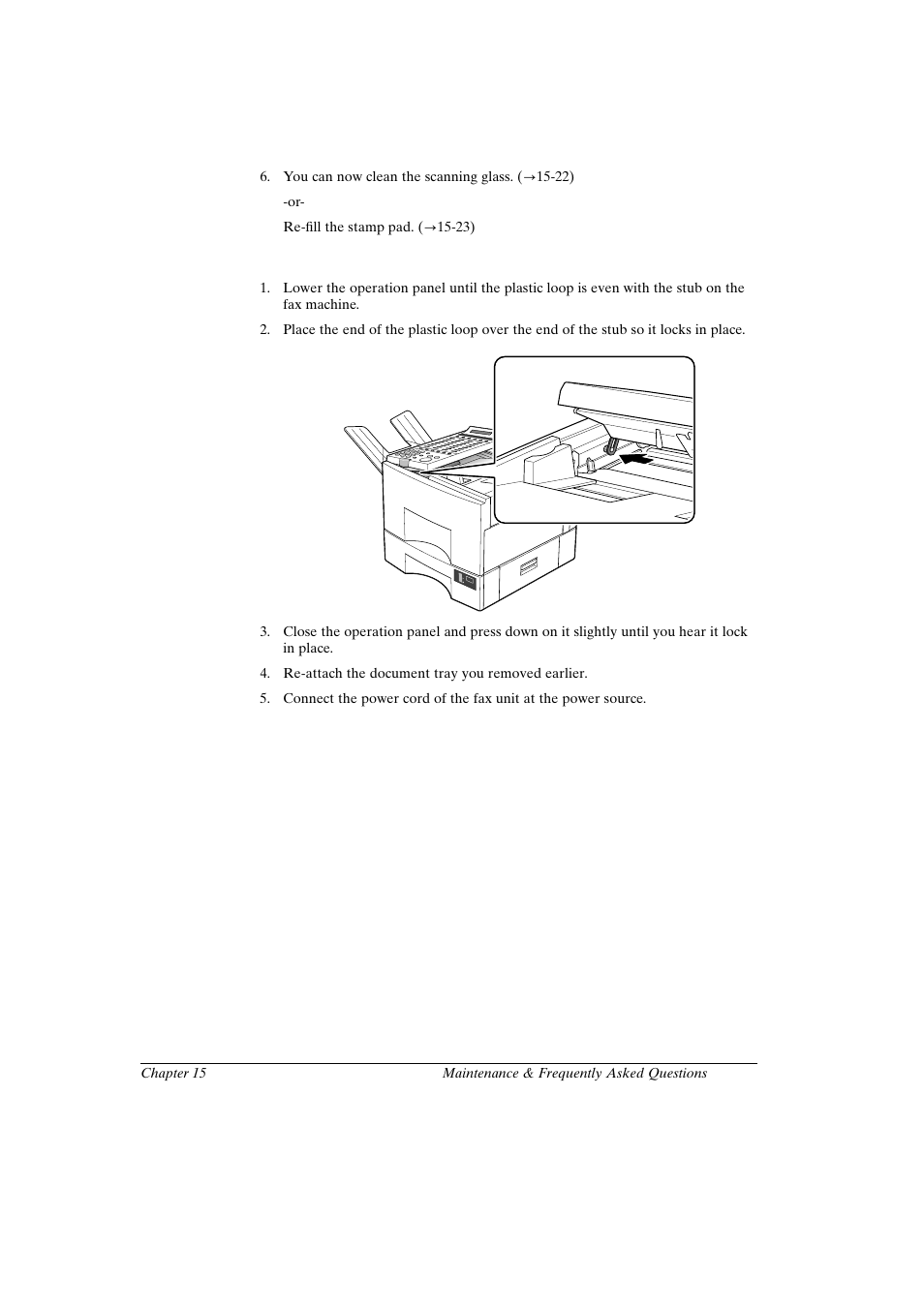 Closing the operation panel | Canon FAX-L800 User Manual | Page 291 / 370