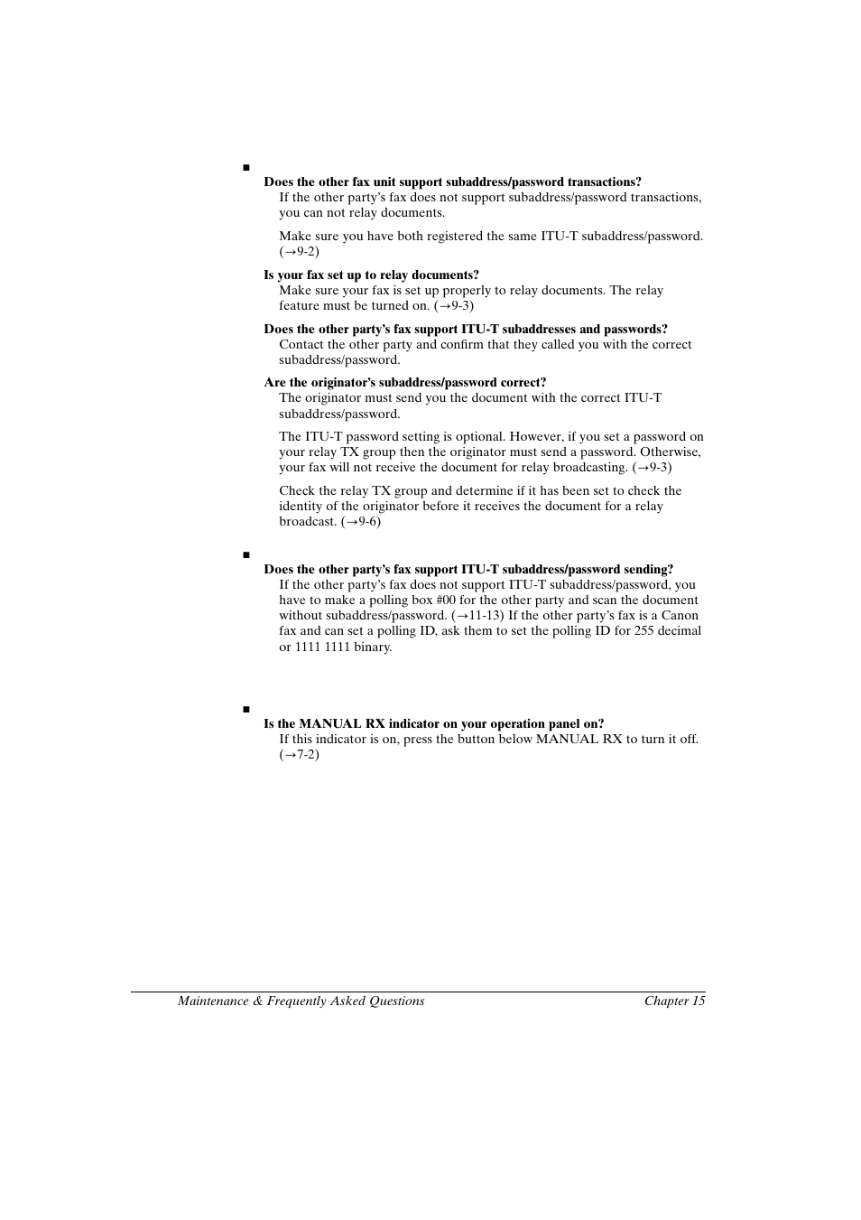 Can not receive documents correctly | Canon FAX-L800 User Manual | Page 302 / 370