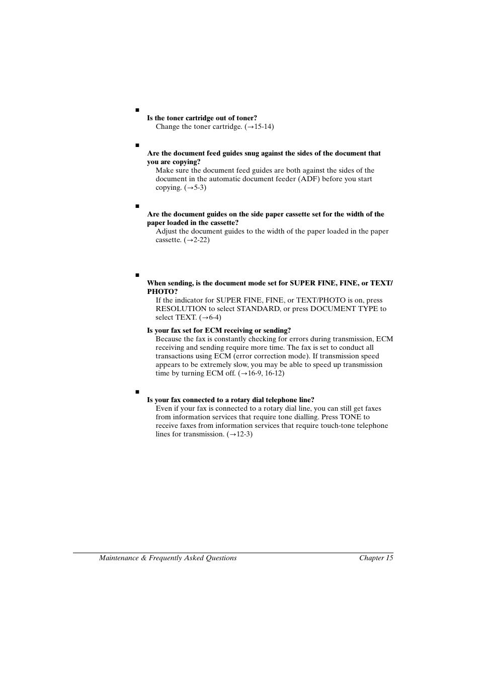 Can not copy documents, Having other problems | Canon FAX-L800 User Manual | Page 304 / 370