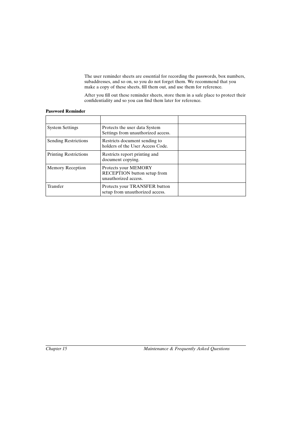 Recording the user reminder sheets | Canon FAX-L800 User Manual | Page 305 / 370