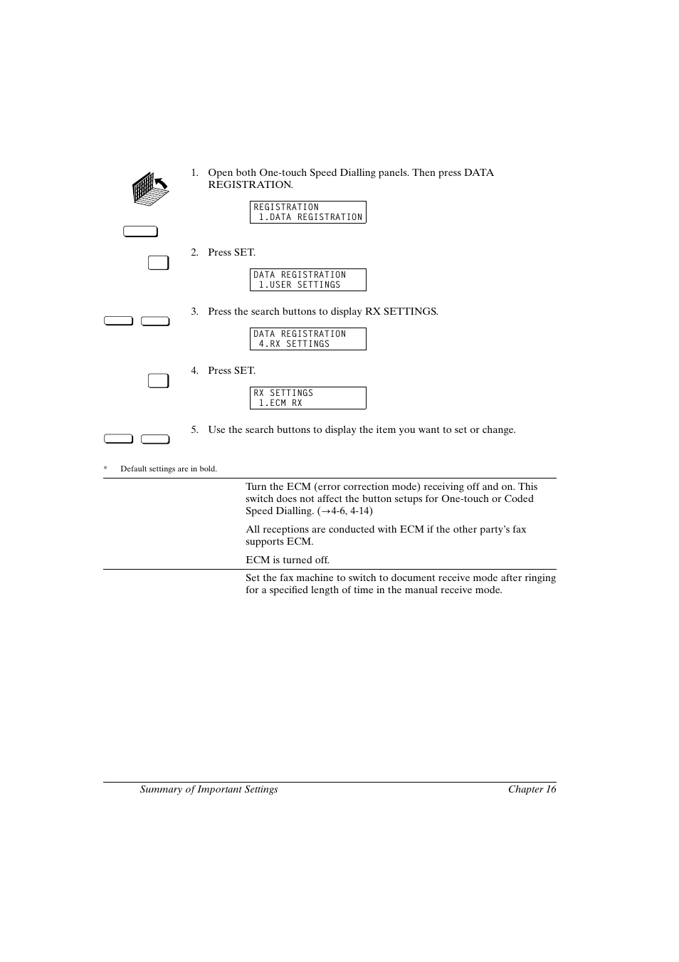Rx (receive) settings | Canon FAX-L800 User Manual | Page 320 / 370