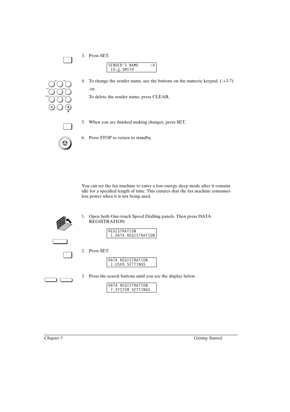 Using the energy saver mode, Turning the energy save feature on, Canon fax-l800 user’s guide english | Canon FAX-L800 User Manual | Page 61 / 370