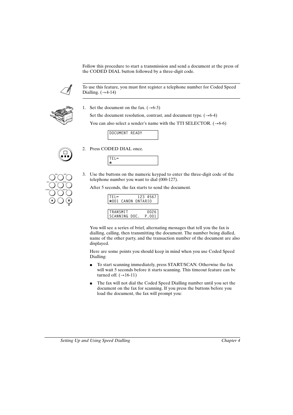 Using coded speed dialling | Canon FAX-L800 User Manual | Page 92 / 370