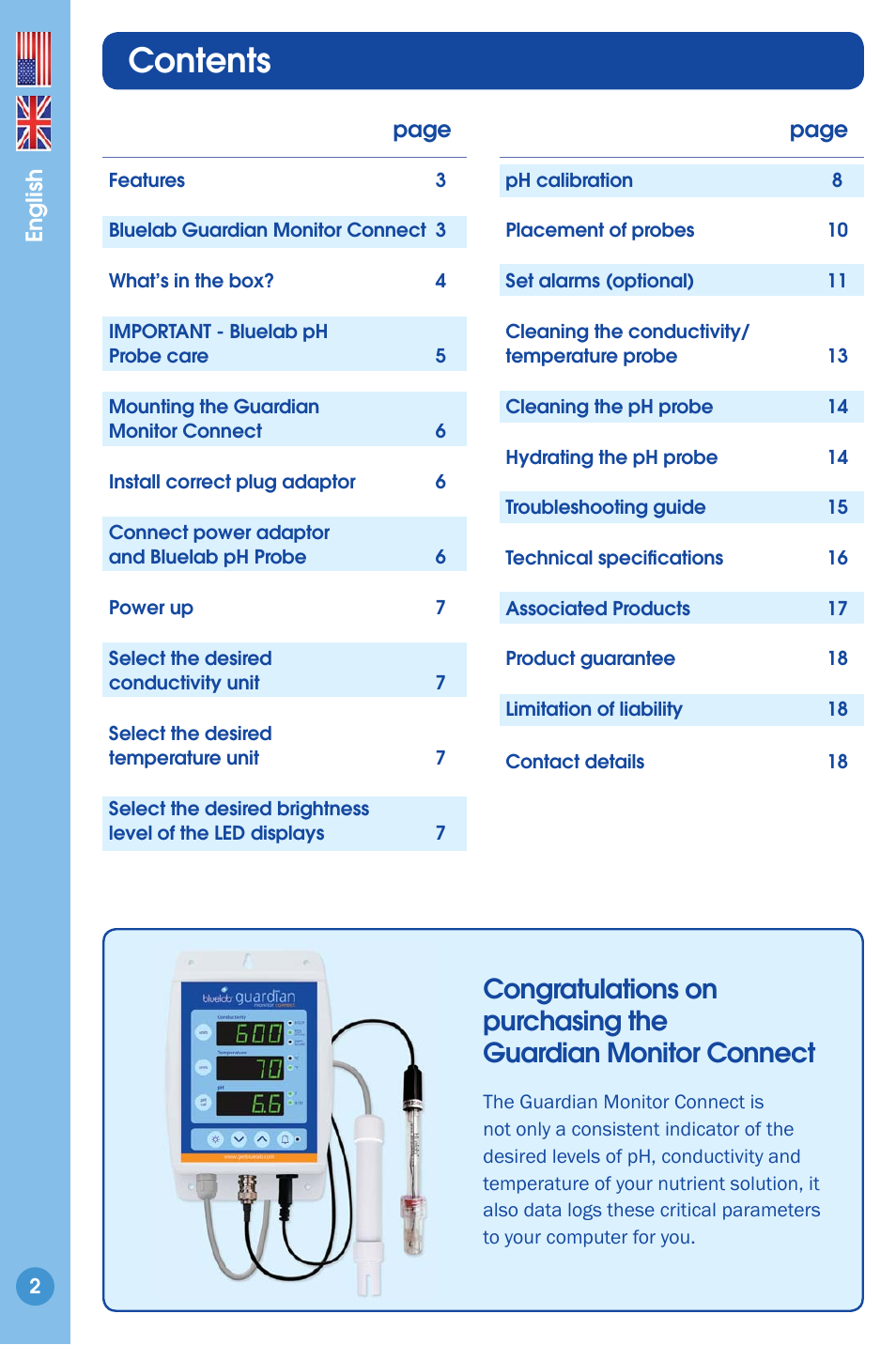 Bluelab Guardian Monitor Connect Manual User Manual | Page 2 / 18