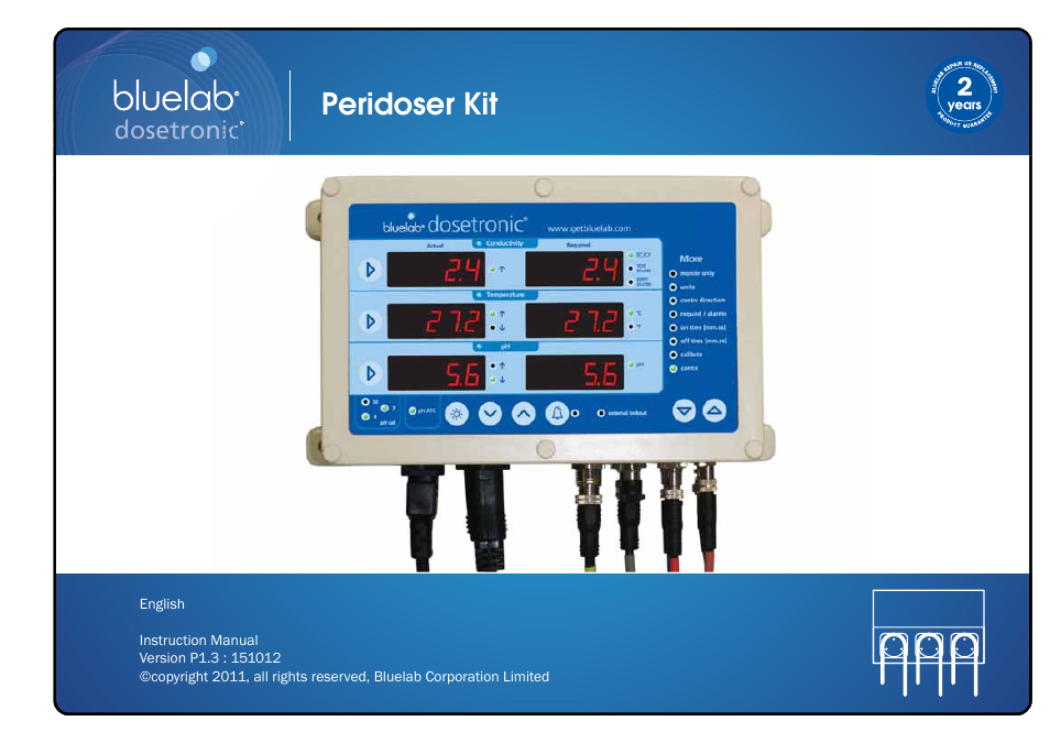 Bluelab Dosetronic Peridoser Kit User Manual | 43 pages