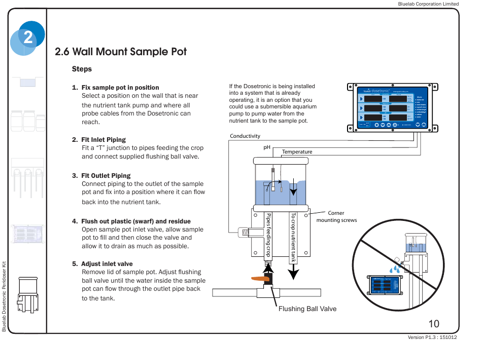6 wall mount sample pot | Bluelab Dosetronic Peridoser Kit User Manual | Page 14 / 43