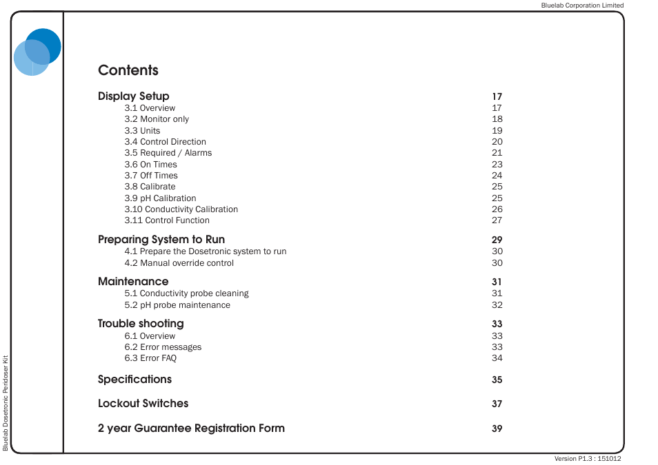 Bluelab Dosetronic Peridoser Kit User Manual | Page 4 / 43