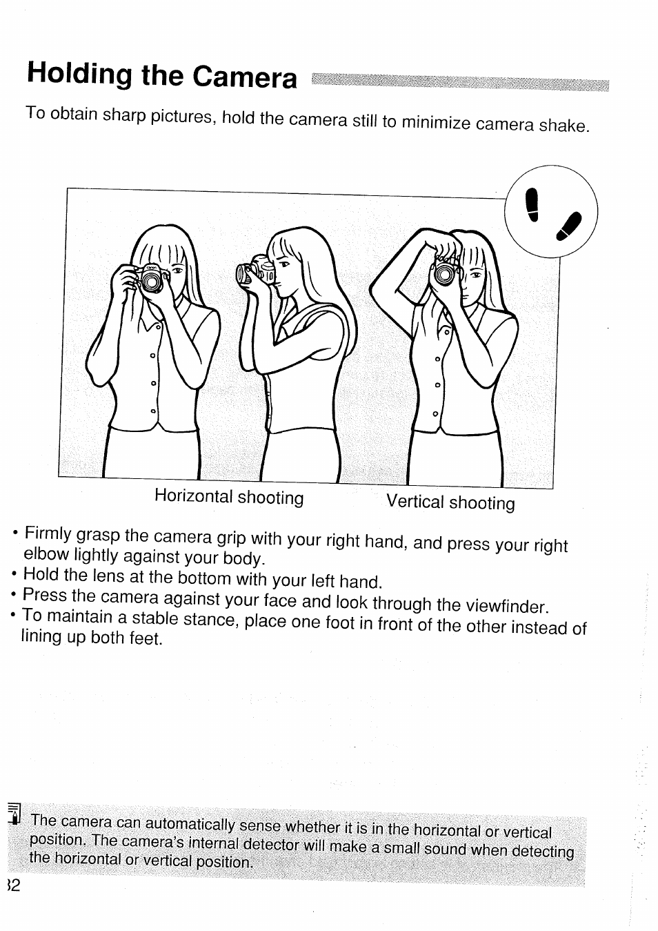 Holding the camera | Canon EOS 1 V HS User Manual | Page 32 / 143
