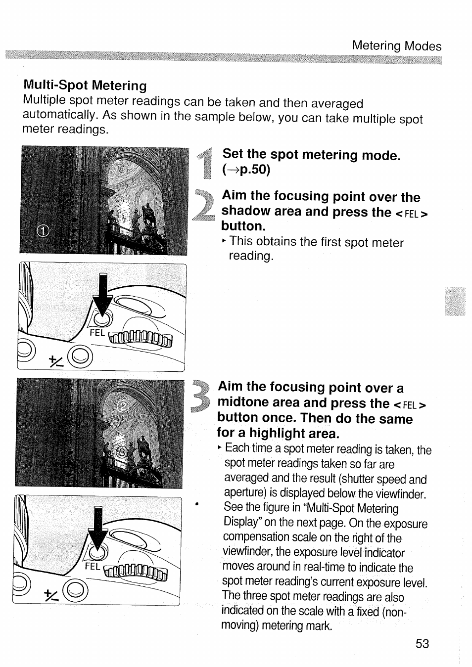 Multi-spot metering | Canon EOS 1 V HS User Manual | Page 53 / 143