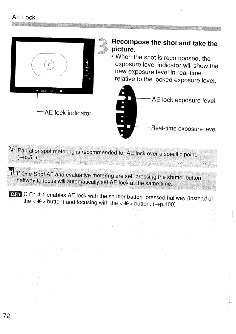 Recompose the shot and take the picture | Canon EOS 1 V HS User Manual | Page 72 / 143