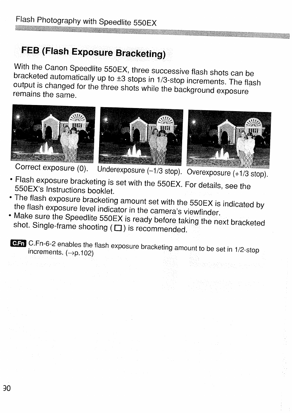 Feb (flash exposure bracketing) | Canon EOS 1 V HS User Manual | Page 90 / 143