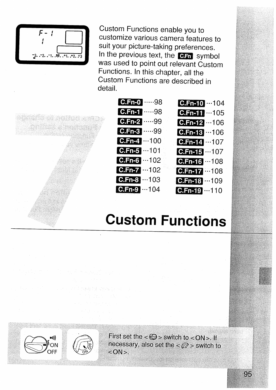 Custom functions | Canon EOS 1 V HS User Manual | Page 97 / 143