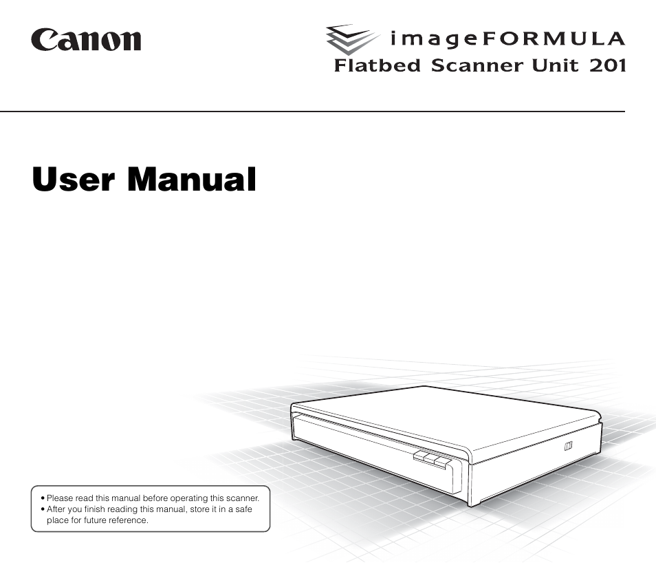 Canon Image Formula Flat Bed Scanner 201 User Manual | 29 pages